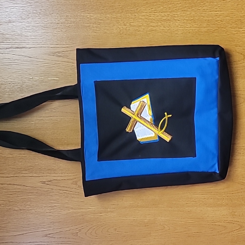 Bookbag with Bible and cross
